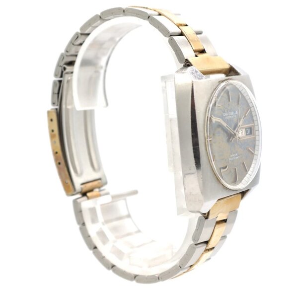 Vintage 35mm Caravelle Faded Blue Tropical Men's Automatic Wristwatch Steel - Picture 7 of 10